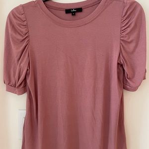 Lulu's Dusty Rose Puff Sleeve Top